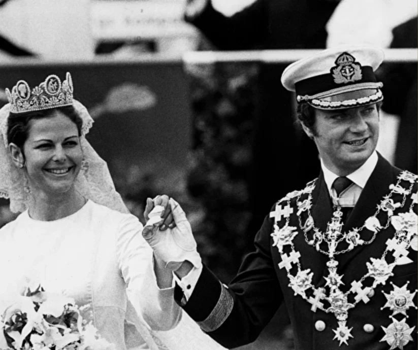 La boda en 1972 con Silvia una alemana sin sangre noble