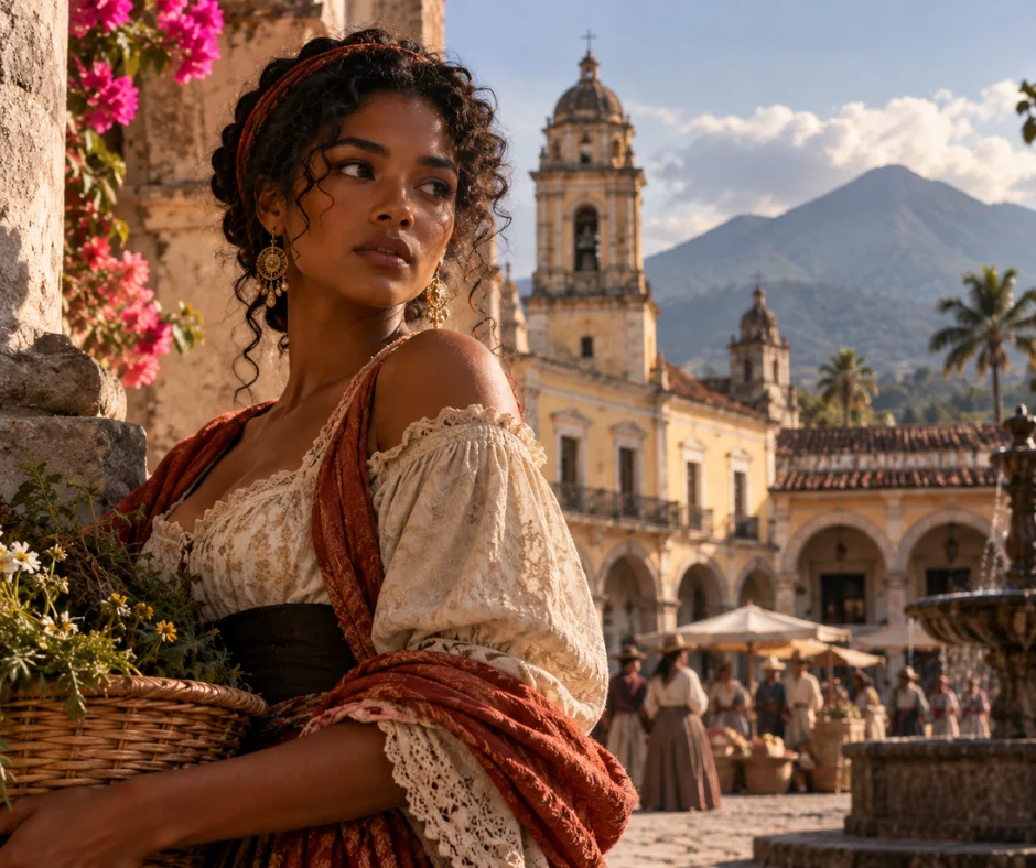 Representación artística de la Mulata de Córdoba, protagonista de una leyenda veracruzana situada en la época colonial.