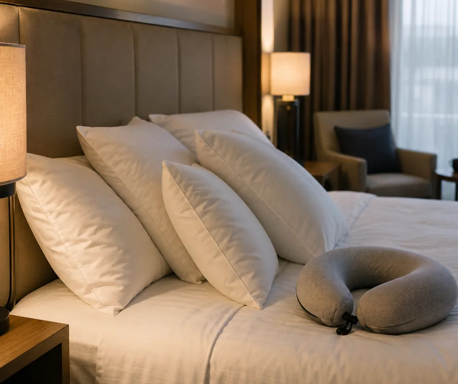Elegir una almohada con la altura y firmeza adecuadas puede hacer que una habitación desconocida se sienta mucho más cómoda al momento de dormir.