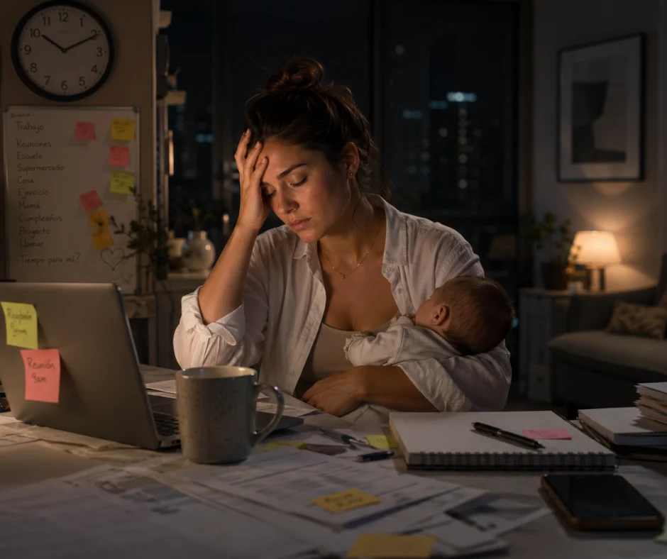 Muchas mujeres intentan equilibrar trabajo, familia, vida social, responsabilidades domésticas y cuidado personal dentro de las mismas 24 horas.