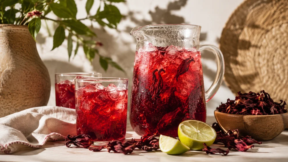 Agua de jamaica- el clásico mexicano que merece tomarse con menos azúcar.