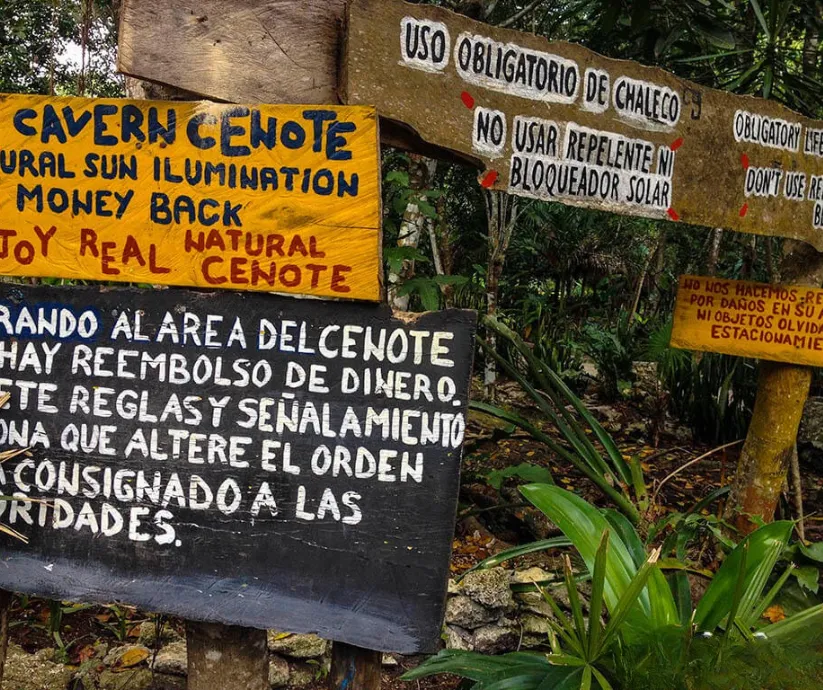 reglas en cenotes