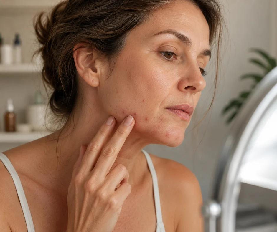 Los brotes durante la menopausia no siempre se tratan secando la piel. Un cuidado suave y adaptado puede marcar la diferencia.
