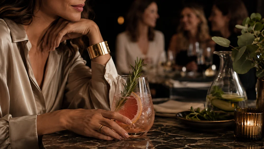 Cenar sin alcohol- la nueva elegancia social que transforma la sobremesa.