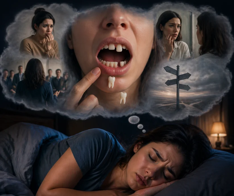 Al soñar con la pérdida de dientes la mente puede estar procesando miedo a perder poder personal, imagen o estabilidad. 
