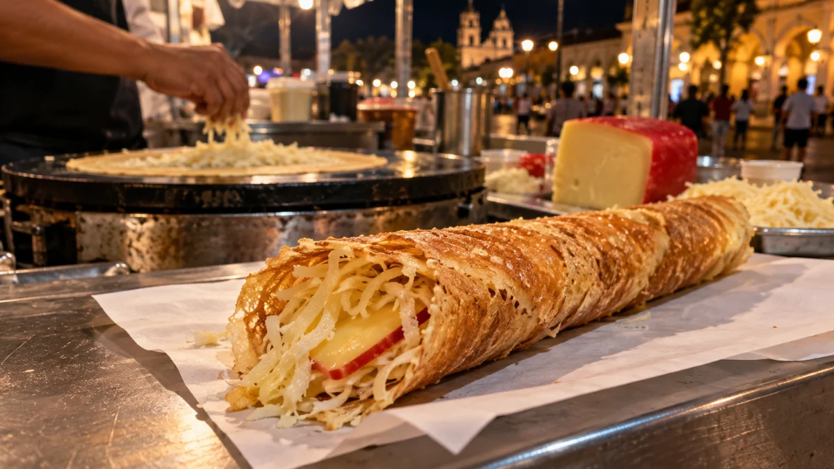 Crujiente por fuera y con el inconfundible queso de bola en el interior, la marquesita yucateca es uno de los antojos callejeros más emblemáticos de Yucatán.