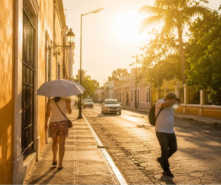 Caminar largas distancias bajo el sol puede resultar agotador incluso para habitantes locales acostumbrados al clima.