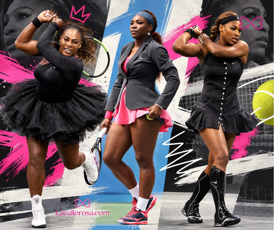 Serena Williams convirtió la cancha en una extensión de su estilo. Tutús, vestidos, botas y prendas inspiradas en el sastre desafiaron durante años los códigos tradicionales de la moda en el tenis.