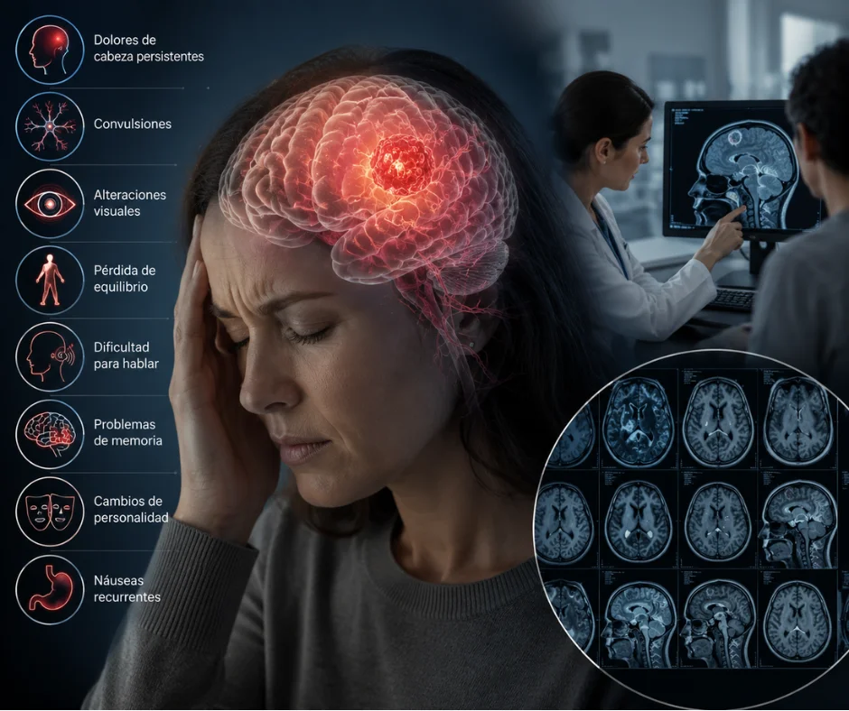 Síntomas y diagnóstico de tumor cerebral.