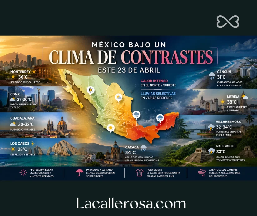 México bajo un clima de contrastes para este jueves 23 de abril