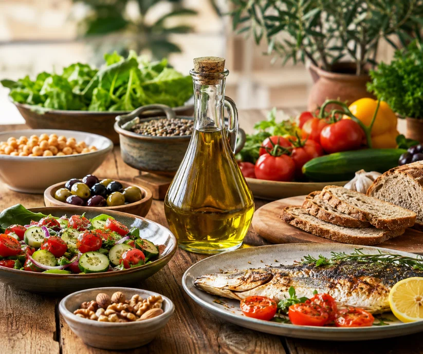 El aceite de oliva aporta sabor y valor, pero su fuerza está en la mesa completa- verduras, legumbres, pescado, frutos secos y alimentos reales que sostienen el equilibrio mediterráneo. 