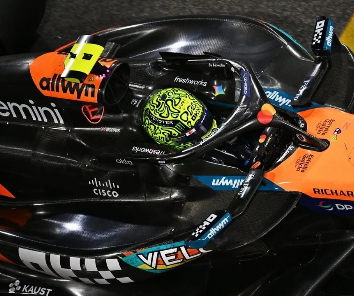 El auto de Lando Norris, el campeón del mundo, no logró arrancar
