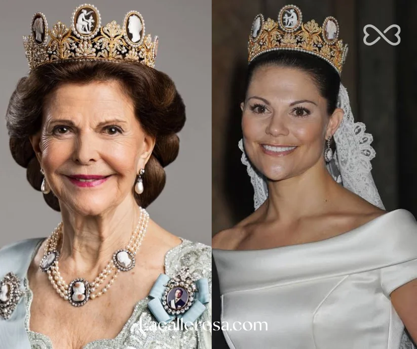 tiara de camafeos de la familia real sueca.
