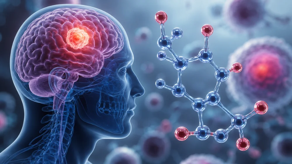 Visualización biomédica del cerebro y moléculas.