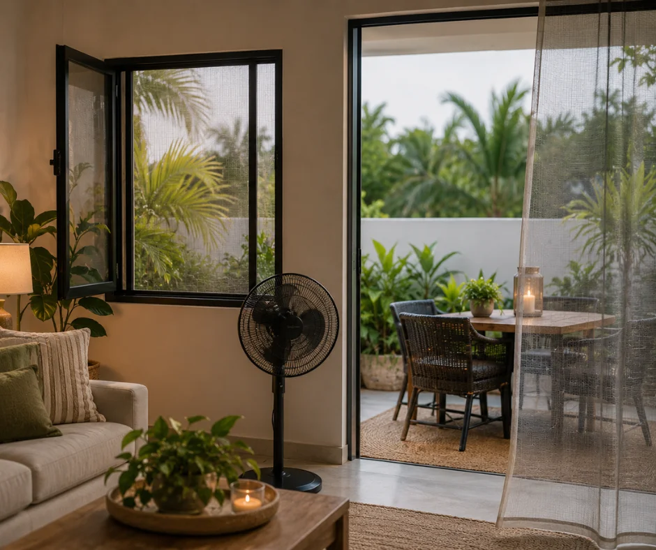 Ventilar la casa con mosquiteros, ventiladores y una buena estrategia permite disfrutar del aire fresco sin facilitar la entrada de mosquitos. 