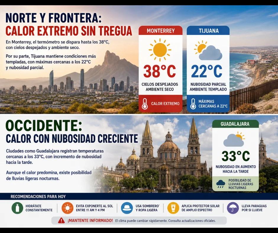 En el Norte y en el Occidente el clima para este fin de semana.