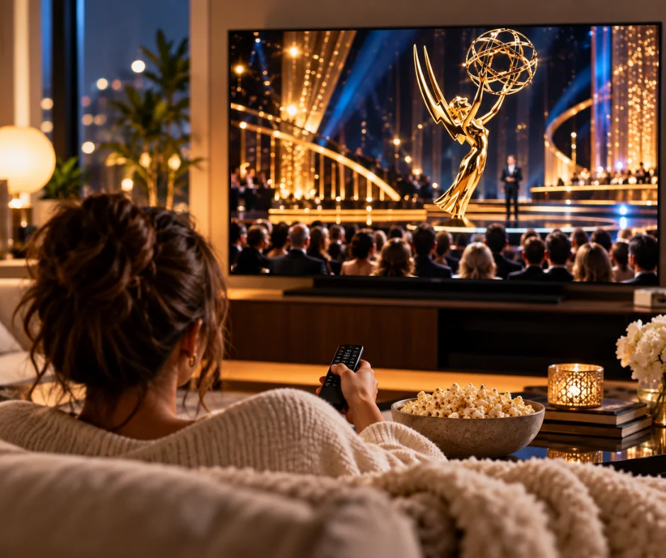 Desde 2027, ver los Emmy será más fácil- Prime Video transmitirá la ceremonia en vivo y gratis, sin necesidad de suscripción. Imagen ilustrativa generada con inteligencia artificial.