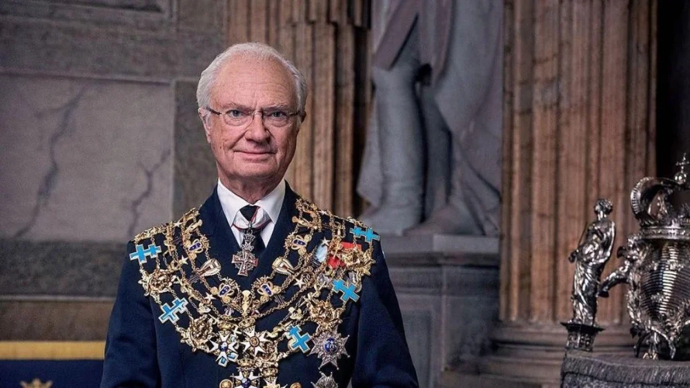 Carlos XVI Gustavo de Suecia en ceremonia oficial en Estocolmo