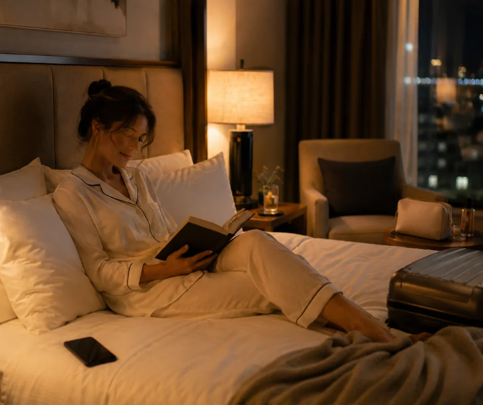 Conservar pequeños rituales de casa, como leer antes de dormir y bajar la intensidad de la luz, puede ayudar al cuerpo a reconocer que llegó el momento de descansar.