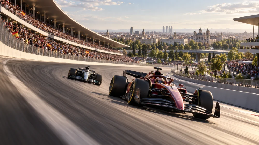 Madring estrena su lugar en la Fórmula 1 con una pista que combina velocidad, peralte y una nueva postal para el automovilismo en Madrid.