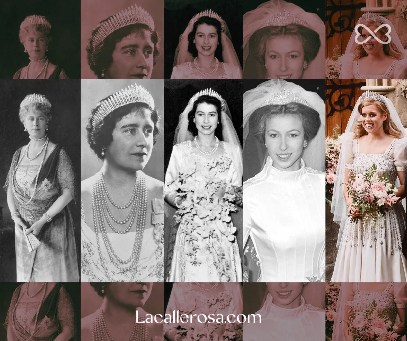 la Queen Mary’s Fringe Tiara en varias generaciones.