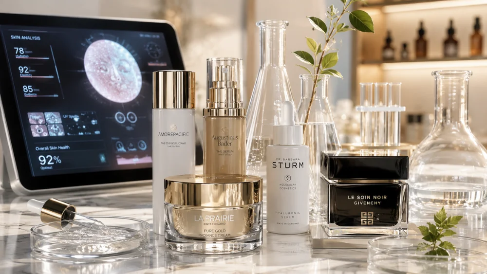 Productos de skincare de lujo con ingredientes avanzados