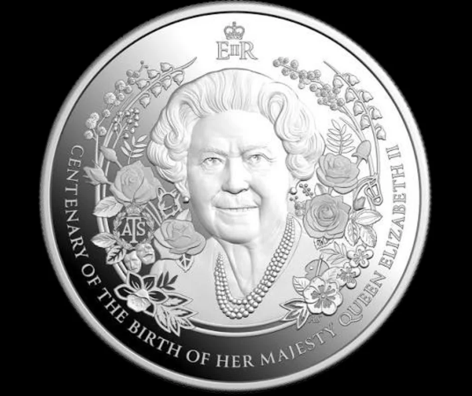 Moneda conmemorativa por el Centenario del Nacimiento de la Reina Isabel II.