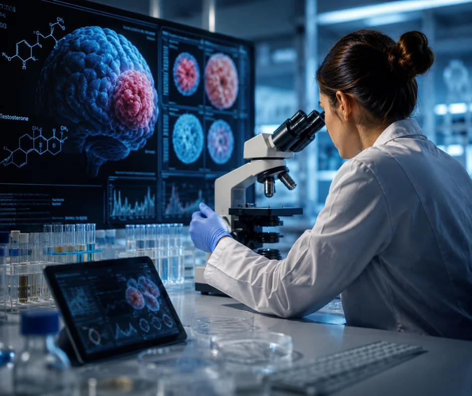 Los científicos observaron que algunos tumores cerebrales podrían responder a señales hormonales relacionadas con andrógenos, entre ellos la testosterona.