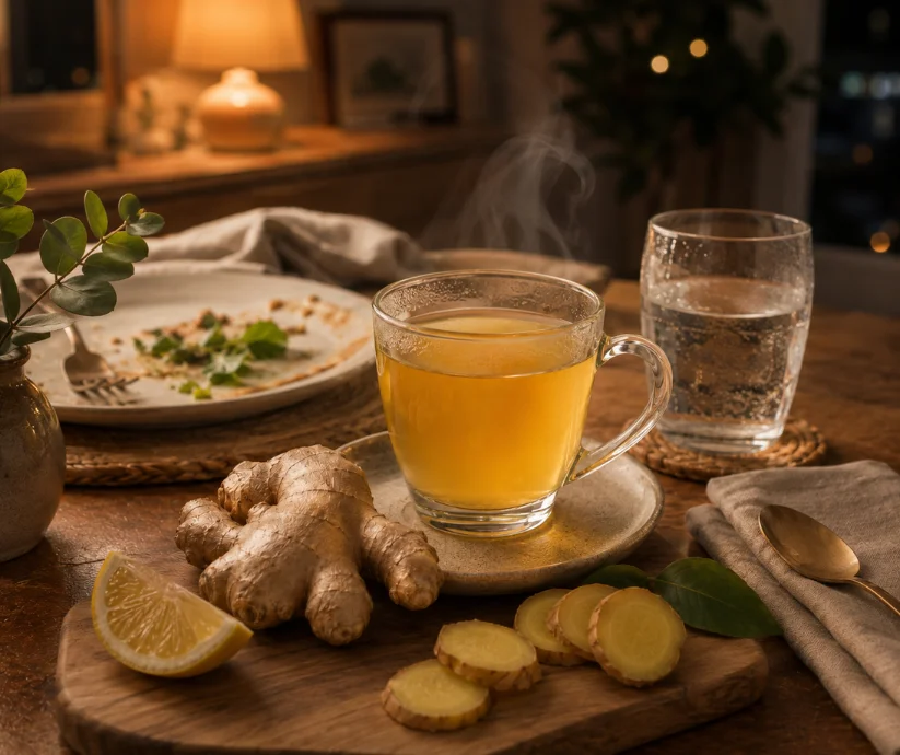 En muchas casas, el té de jengibre se toma después de comer.