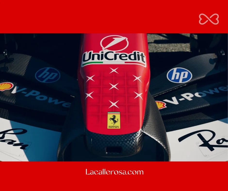 Detalle del SF-26 con el homenaje de Ferrari a Michael Schumacher- las **siete estrellas** recuerdan los siete campeonatos mundiales del alemán y refuerzan uno de los símbolos más reconocibles de su legado en la Fórmula 1. 