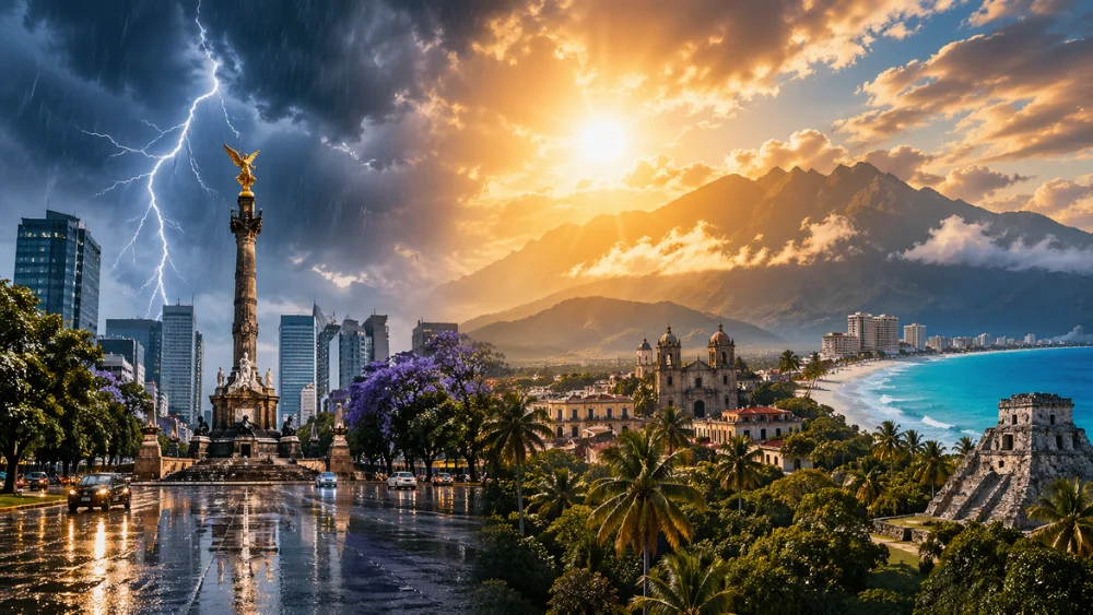 Clima en México 24 de abril 2026 con cielo nublado y lluvias en distintas regiones