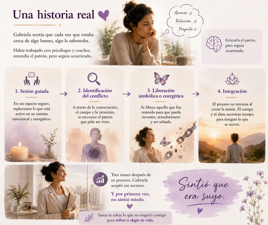 Gabriela llegó a su primera sesión sin saber muy bien por qué. Solo sabía que cada vez que estaba cerca de algo bueno algo en ella lo saboteaba.