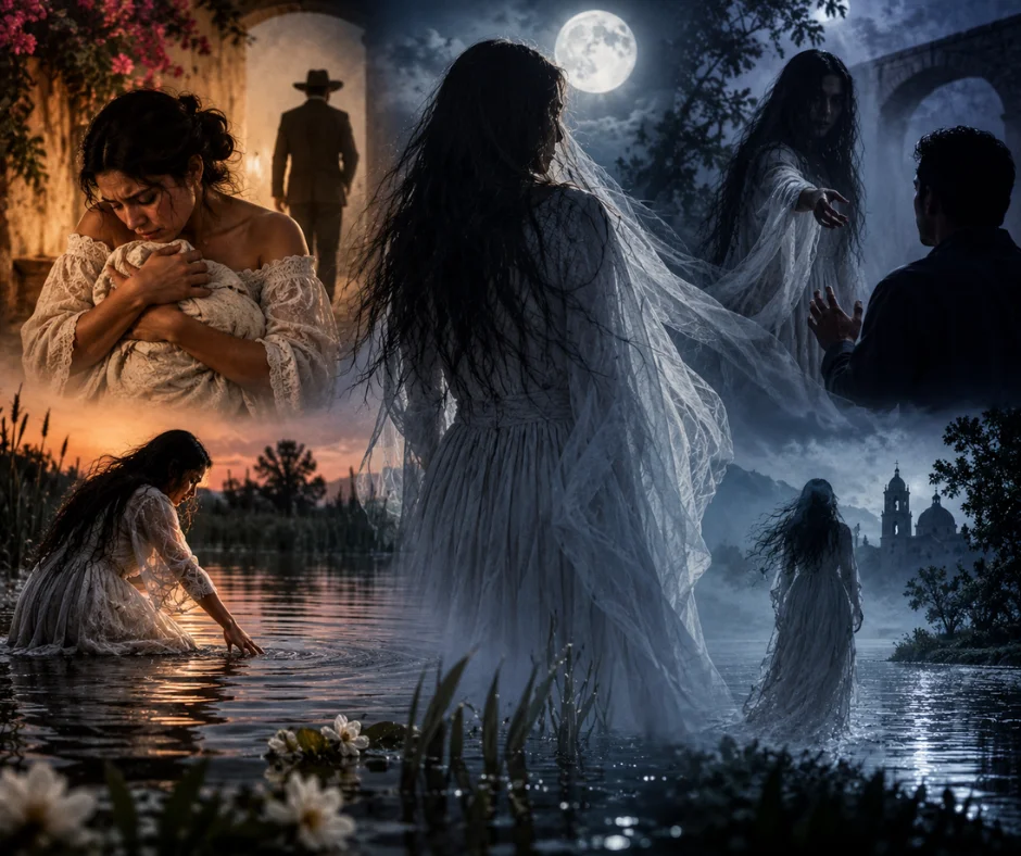 La Llorona no tiene una sola historia- según la versión, puede aparecer como madre culpable, mujer que perdió a sus hijos, víctima del abandono o presencia sobrenatural que atrae y amenaza a quienes encuentra en el camino.