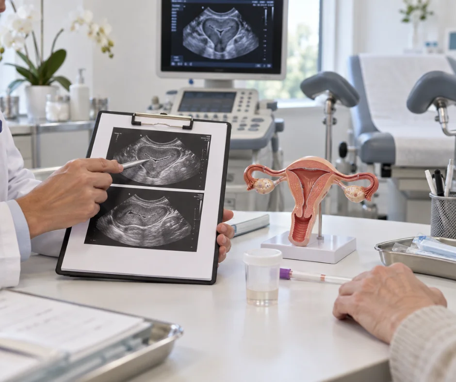 El ultrasonido transvaginal y la valoración del endometrio forman parte de los estudios que pueden indicarse ante un sangrado después de la menopausia.