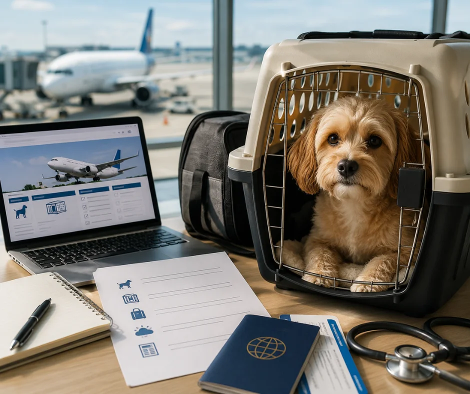 Antes de reservar un vuelo con perro, conviene revisar directamente las políticas de la aerolínea sobre transportadora, documentación, peso, ruta y condiciones de viaje.