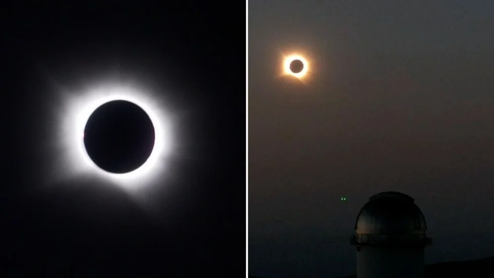 El máximo del eclipse de sol alcanzó aproximadamente dos minutos y 18 segundos.