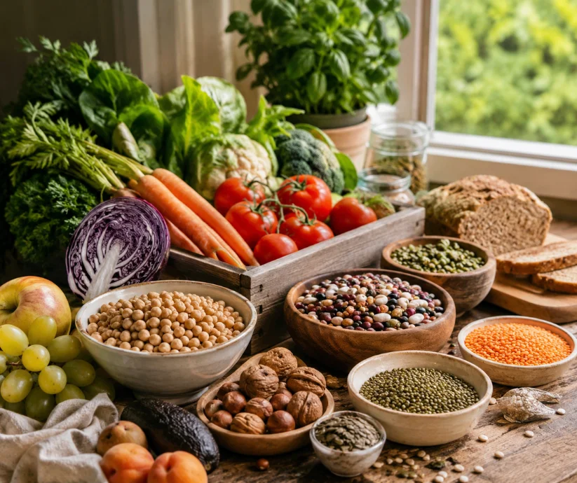 La fuerza de la dieta mediterránea está en su base vegetal- legumbres, verduras, frutas, semillas y granos que aportan fibra, saciedad y cocina real, lejos de los ultraprocesados.