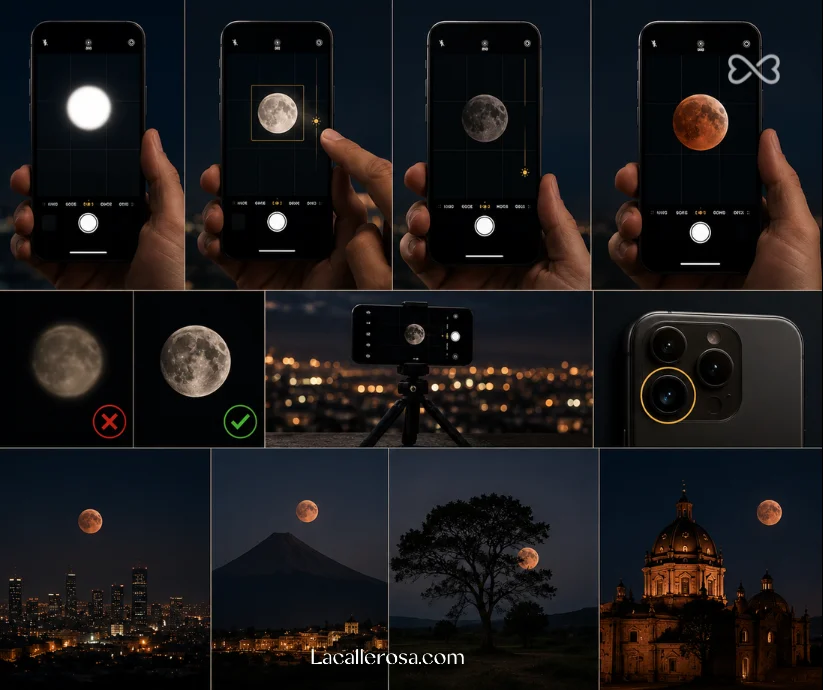 Reducir la exposición, estabilizar el celular y aprovechar el paisaje puede marcar la diferencia entre una Luna sin detalle y una fotografía memorable del eclipse.