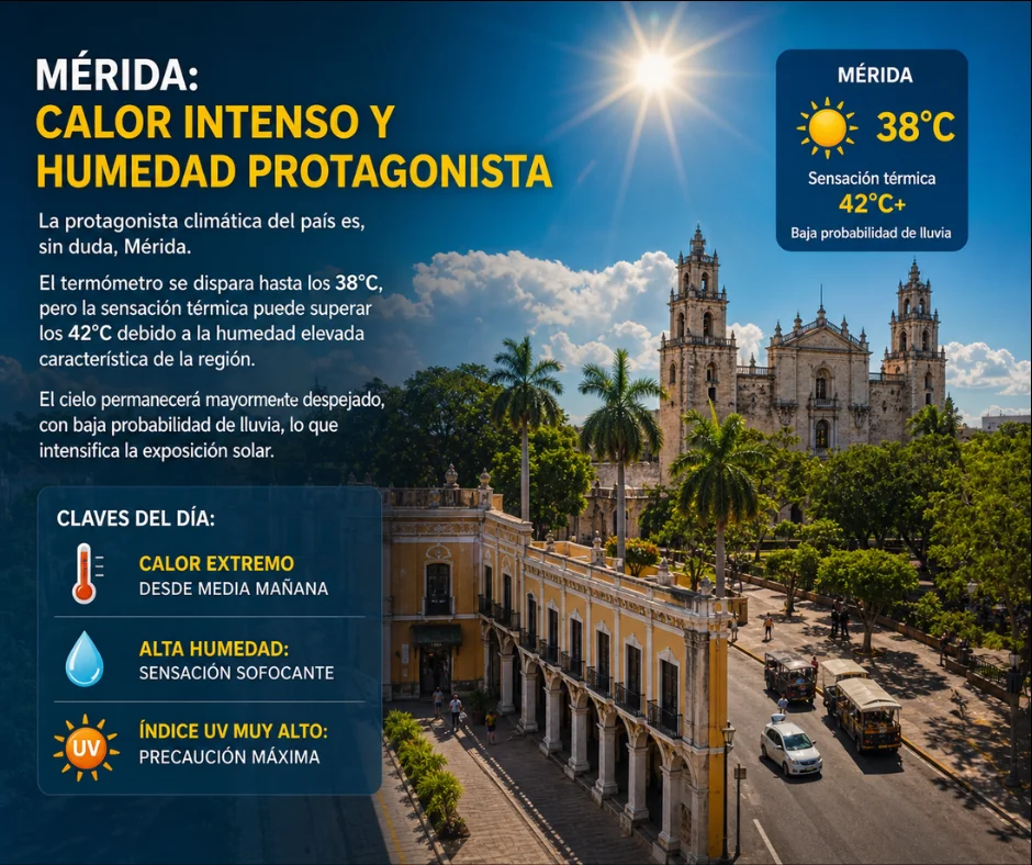 La protagonista climática del país es, sin duda, Mérida.