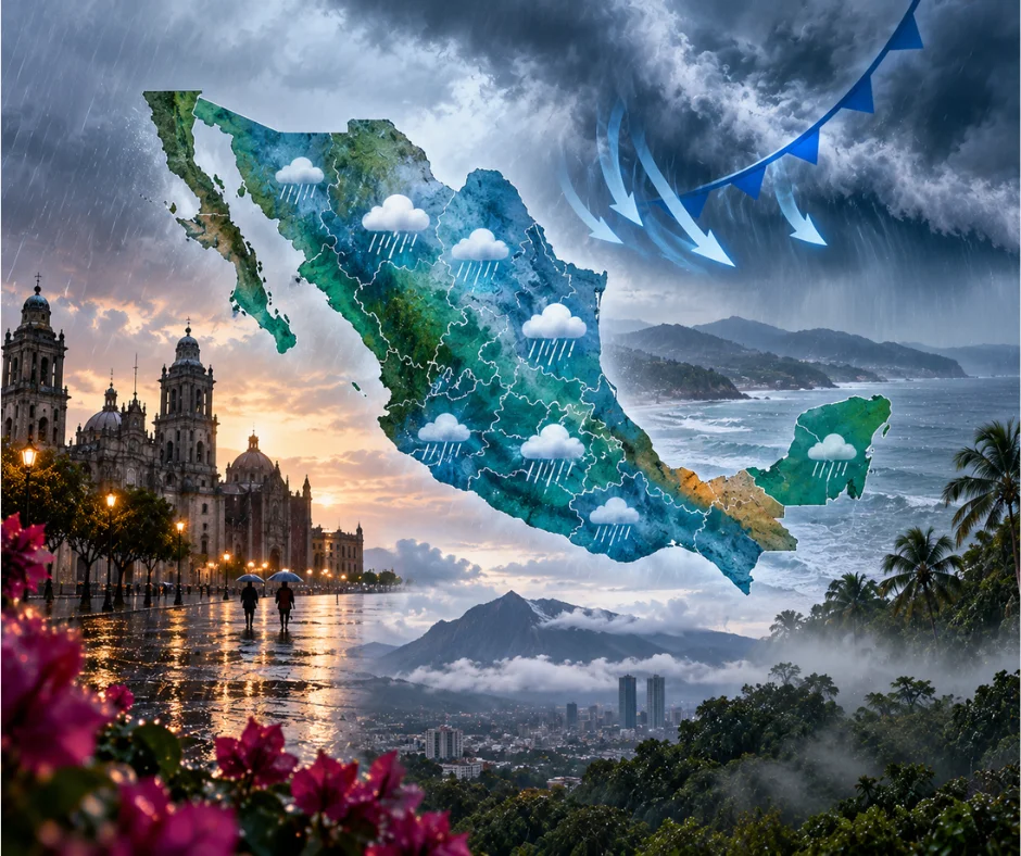 Los inviernos asociados con episodios fuertes de El Niño han mostrado históricamente una señal más húmeda en amplias zonas de México y una mayor presencia de frentes fríos en el norte y centro del país.