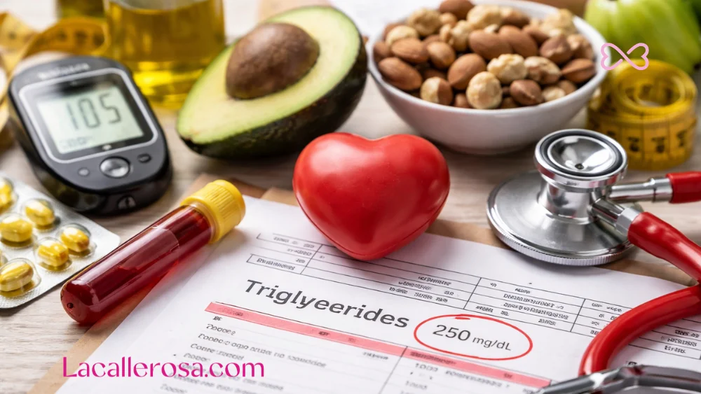 Triglicéridos altos reflejados en análisis de sangre y cuidado de la salud cardiovascular