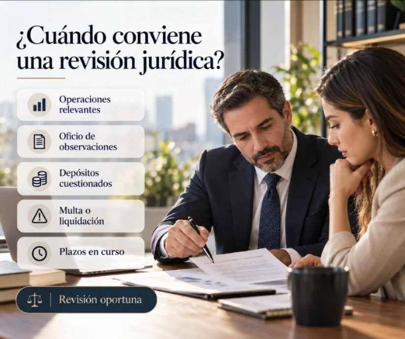 Abogado fiscal asesora a una contribuyente con cinco situaciones que pueden requerir una revisión jurídica 