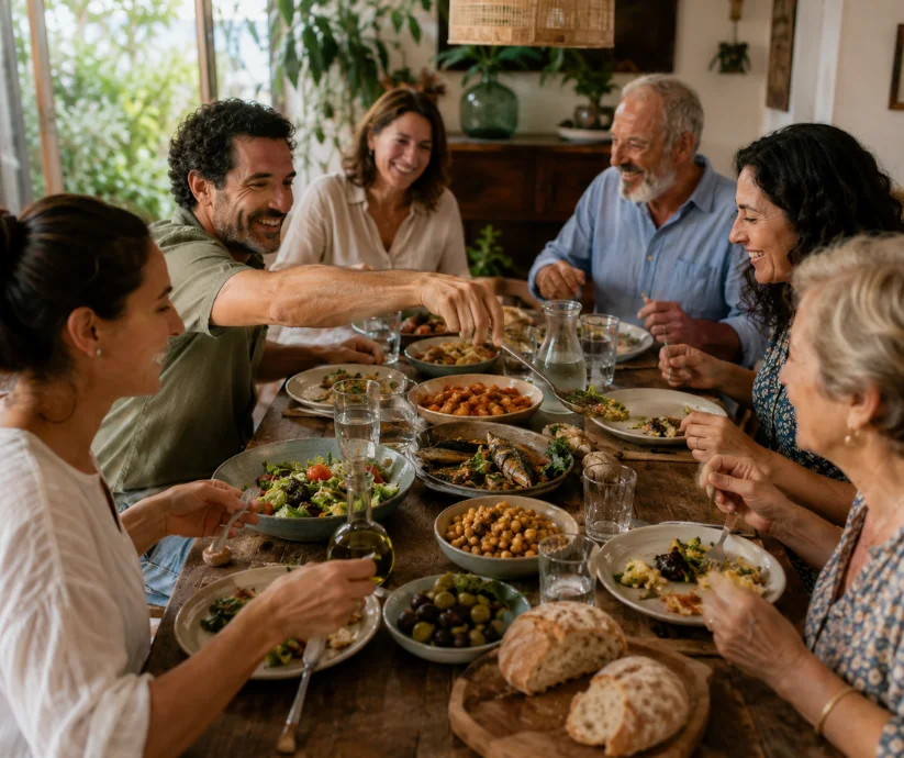 La salud también se cocina en la sobremesa- cuando la comida se comparte, el plato deja de ser rutina y la mesa se vuelve bienestar. 